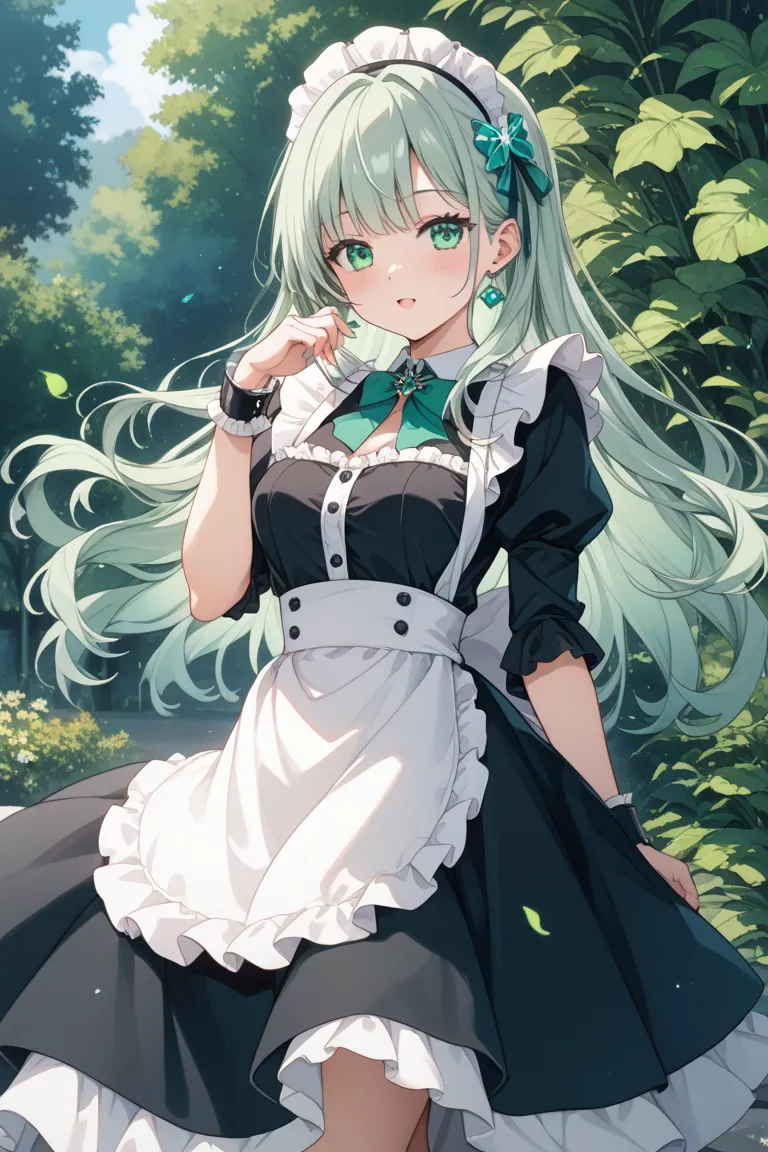 ghost maid
Mint greenish silver or gray（hauntiness＆ image color ）hair color
hairstyles
Loose and fluffy long or semi-long（hair that drifts softly）
the bangs are slightly uneven、Cuteness＆creates a sense of hood
Tactile sensation（hair that hangs down the sid...