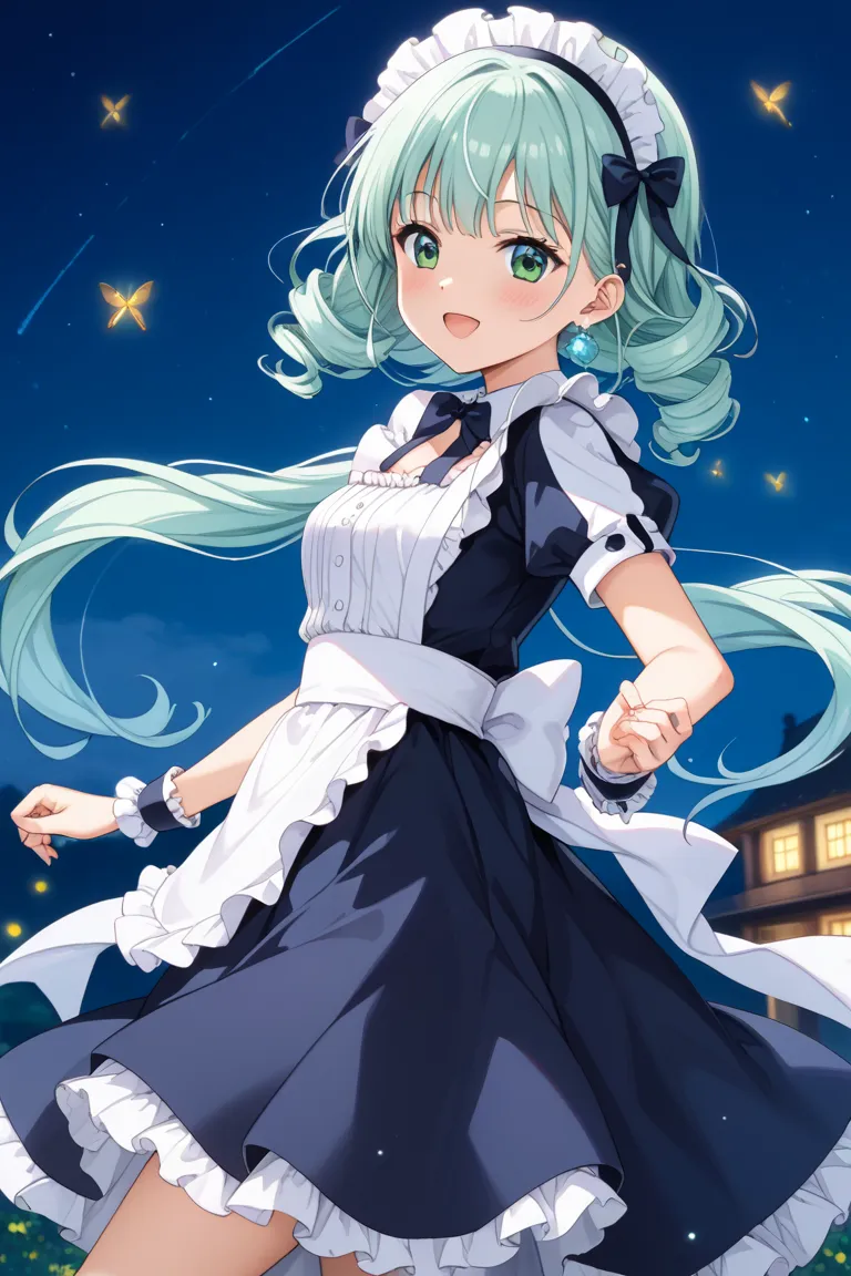 「Ghost Maid x Firefly」for a vTuber「 fireflies」の 見た目の詳細 をさらに詰めていくね！

① Hairstyle & hair color

hair color
Mint greenish silver or gray（hauntiness＆ image color ）
creates a slight glow in dark places（Firefly illusion）
only the tips of the hair are transparent...