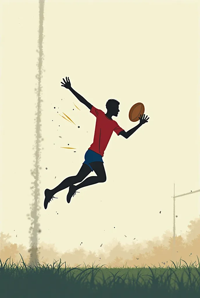 A very basic stick figure who scores a rugby try by throwing himself on the ground