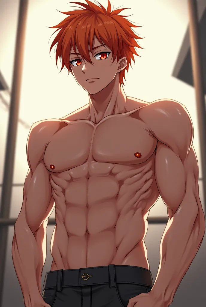 A male anime character with no clothes and a big penis