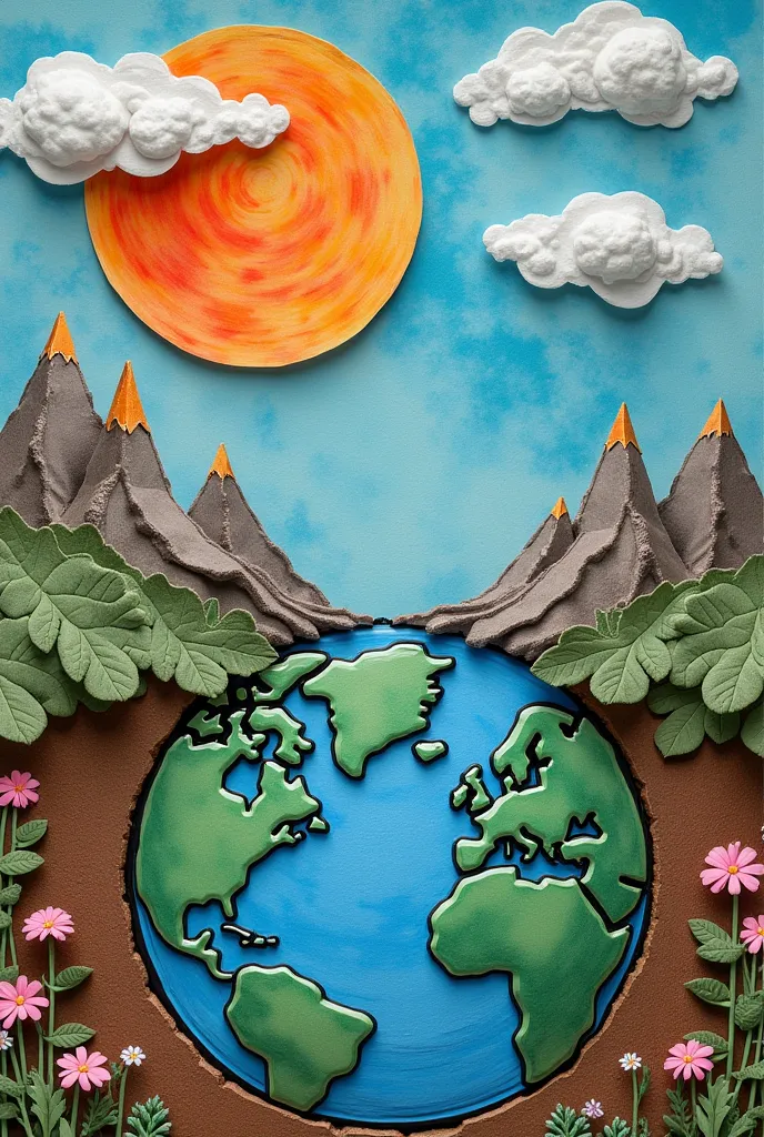 Create a collage presenting the cause and effect of climate change. Create figures that would represent the cause and effect of climate change and label the cause and effect, put a title on the collage. 