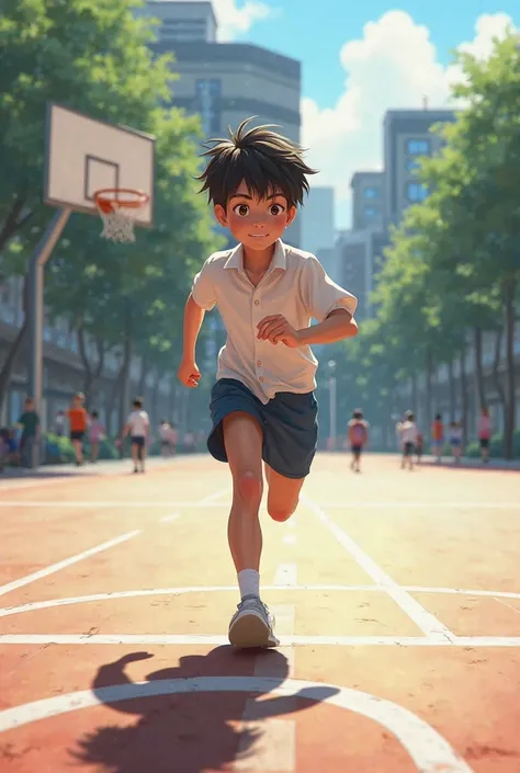 ren running at school on the court