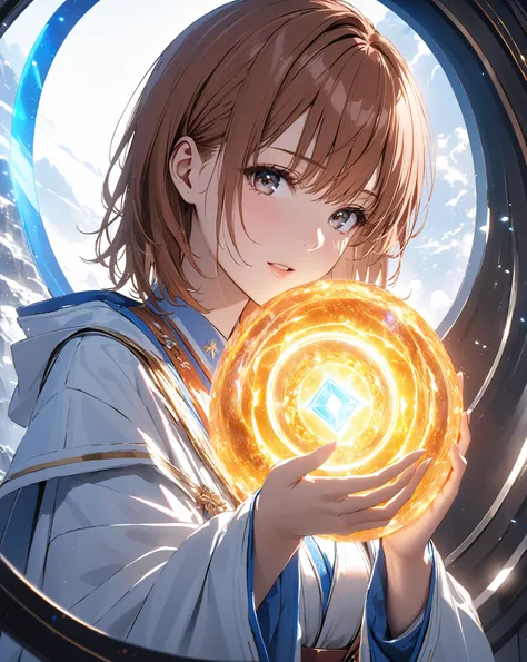  glowing portal, A Glowing Portal, (Misaka Mikoto), masterpiece, highest quality, UHD, retina, masterpiece, accurate anatomy, super detailed, high quality, best quality, 8k