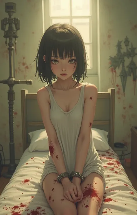 A torture room decorated with torture instruments、 beautiful Japanese girl、(Humiliating my daughter)、scream、(frightened girl)、hello、(Dim lighting)、MERCILESS、Disorder、unusual composition、(Grab a girl and strip her naked)、 masterpiece best quality、baby face、...