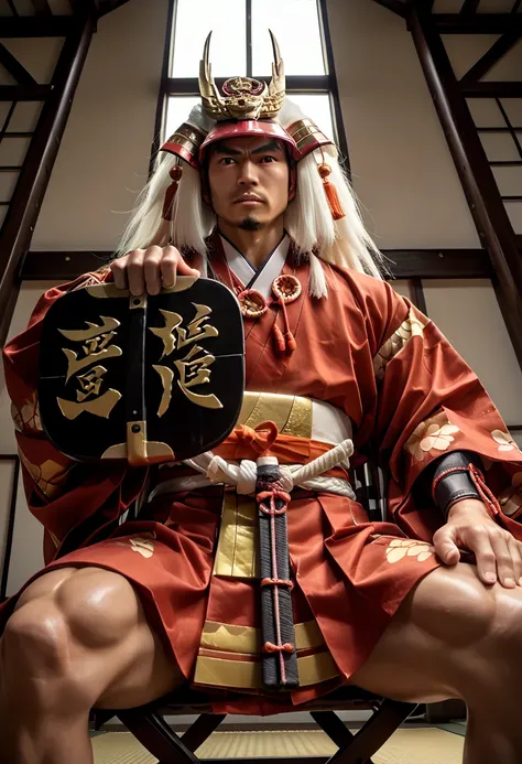  Fraction _9, Fraction _8_up, Fraction _7_up,
Unforgettable beauty of man in original photo,fat but muscular,Japanese Samurai,Traditional Japanese style,Dramatic lighting,high contrast,[decorative,atmospheric,Unforgettable beauty,texture,( dynamic angle),r...