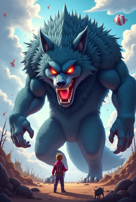 The fat wolf's body was huge, his eyes were red and shiny, and his laughter sounded like the thunder of clouds cartoon images 