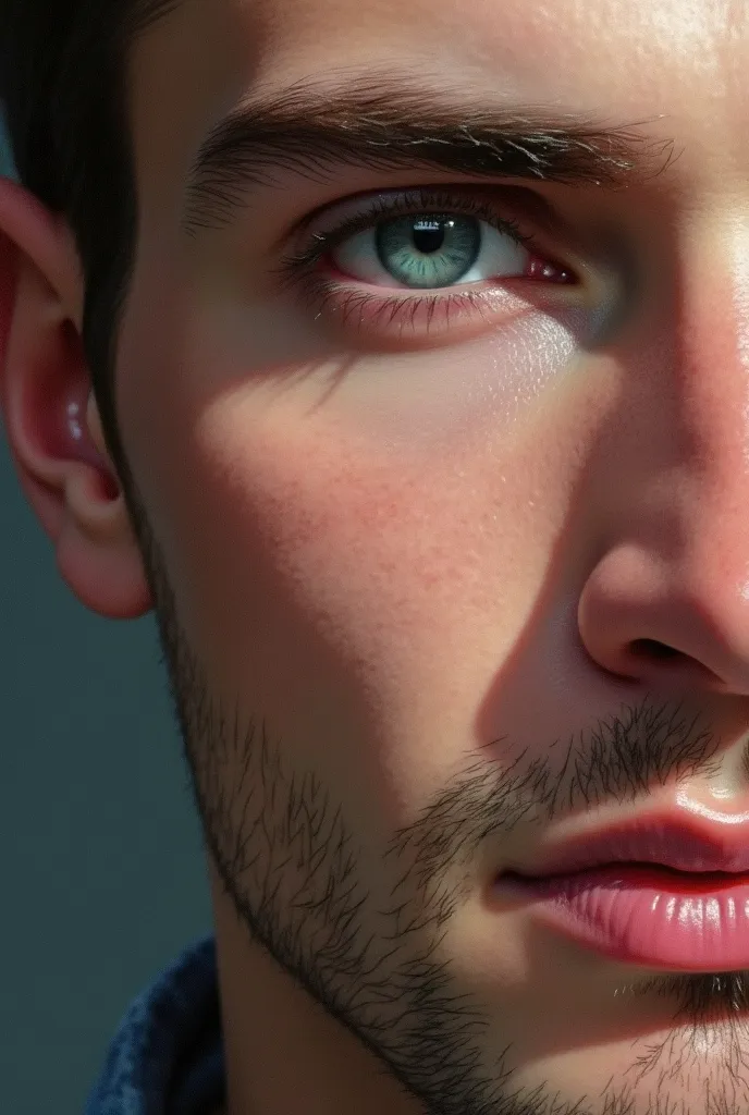 A close up of a white man, com camera, I am expressive oil painting, photoRealistic and beautiful face, hyperRealistic and beautiful face, accurate ultra realistic faces, ultra realistic faces, Charli Bowater, Realistic and beautiful face, realistic digita...