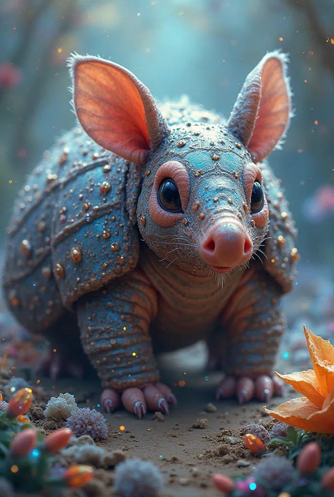 Armadillo  with Name and aesthetic background 
