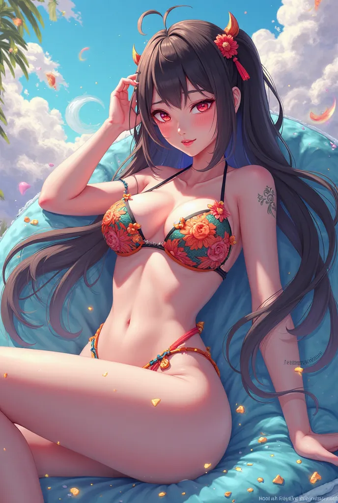 Hu tao de genshin impac en bikini