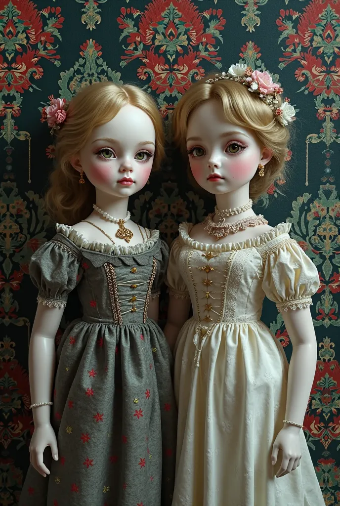 Classic Victorian Gothic style cute porcelain dolls wallpaper 