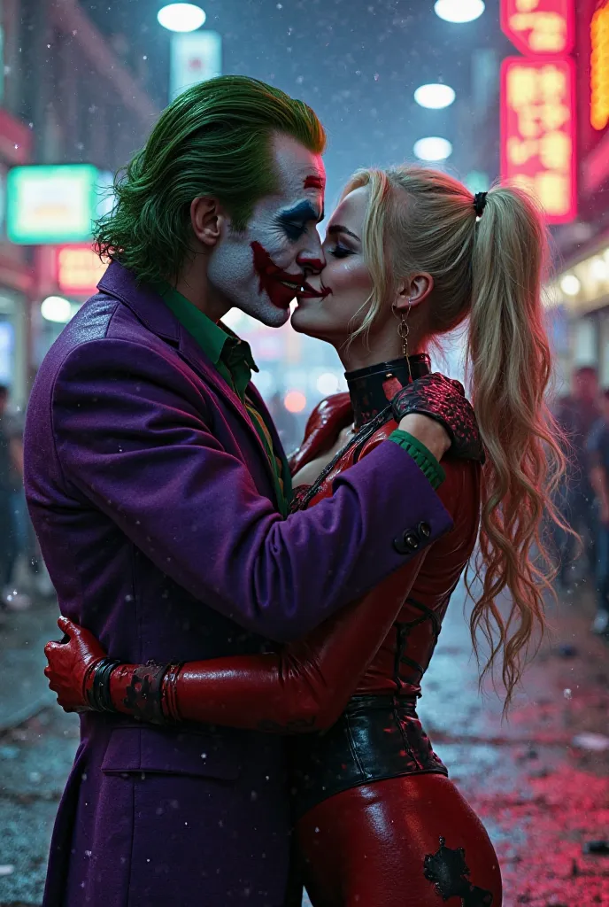 Un joker e un Harley Quinn belli che si baciano ( movie kiss)