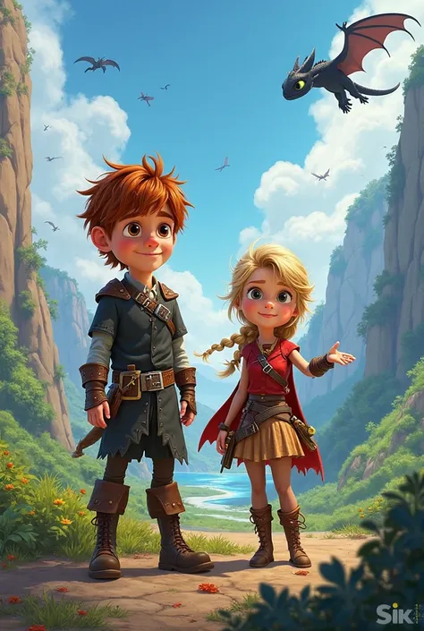 Cartoon accurate hiccup and astrid from how to train your dragon