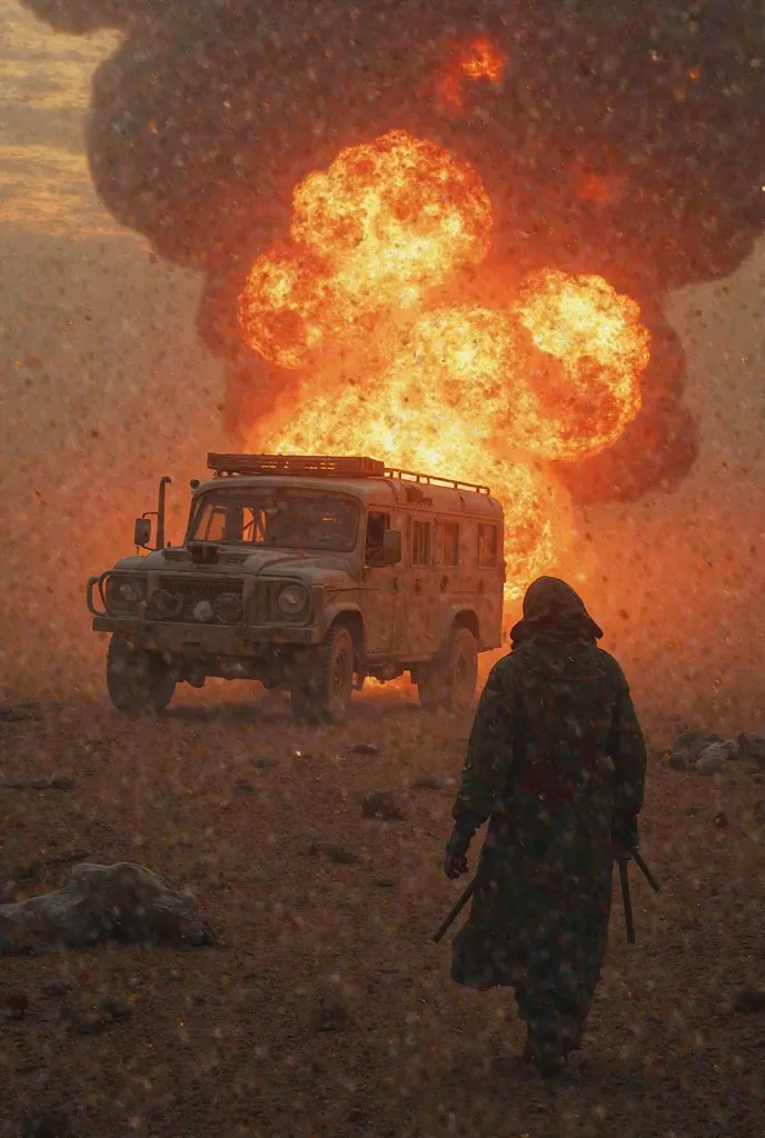 ‎ “Sir! The communication system is not working!” Assistant. shouted “Stay with passengers. I'm going to the fortified vehicle.”
‎لكن Before Adham arrived, he heard a massive explosion.. The door of the fortified vehicle, where Maher is being held, explode...