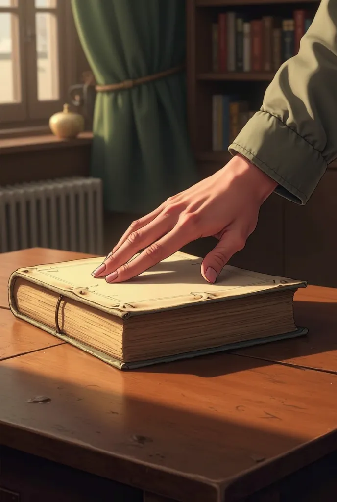 The book is pushed on the table