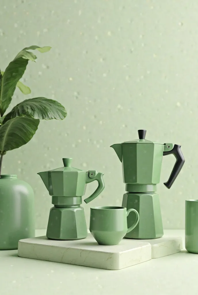 Green coffee pots