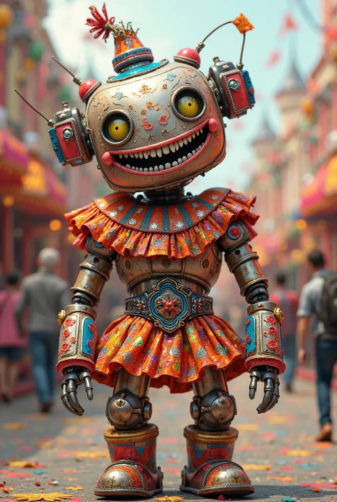 Create a 3D style robot with a carnival costume