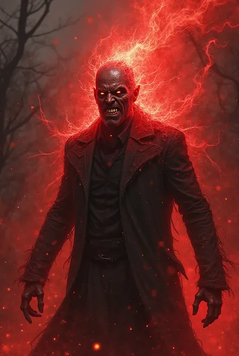 A man have evil red aura wrath 