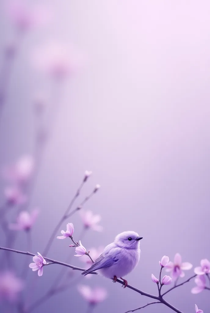 I created an image for me to use as a background for my Instagram posts, I want to write texts in this image. I want a minimalist background with shades of purple and a small bird 