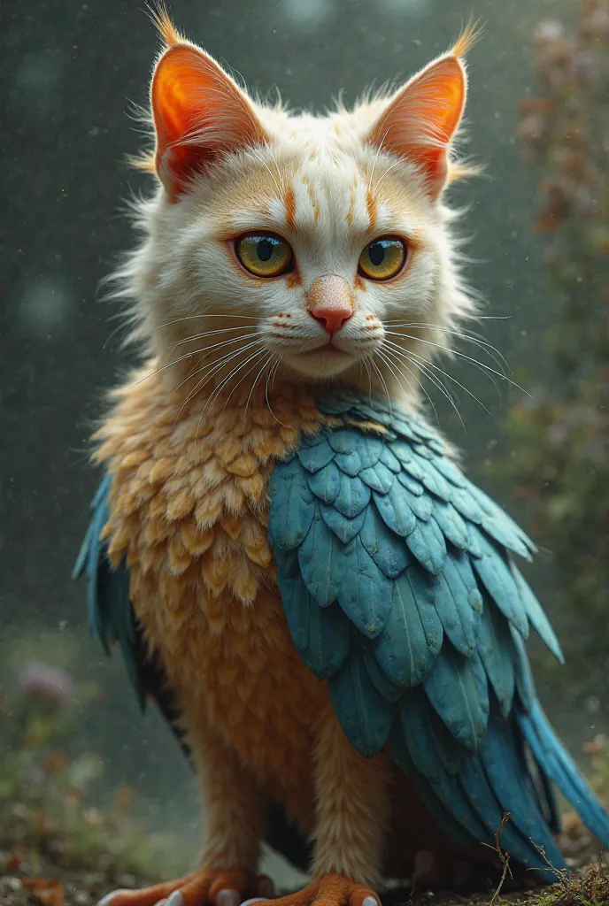 a bird with a cat's head 