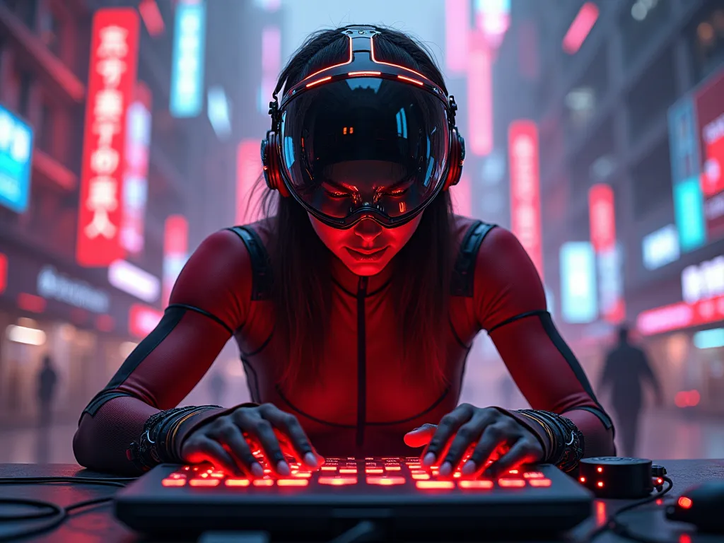  Paren, IT gamer, Cyberpunk, red and black shades