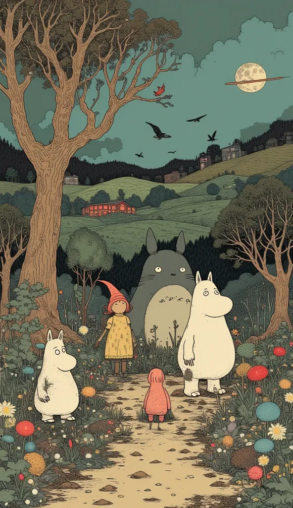    Tim Burton Style、Moomin and friends、and totoro、