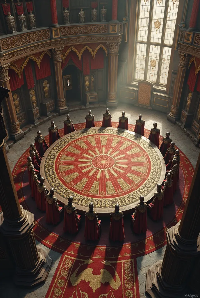 Arthurian round table seen from above