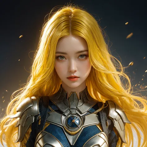 girl, yellow hair, A slightly close composition, fantasy, Superpower