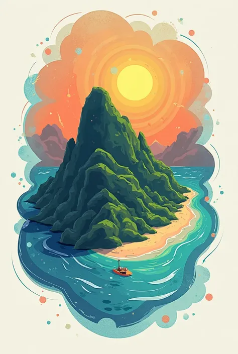 Island art graphic icon