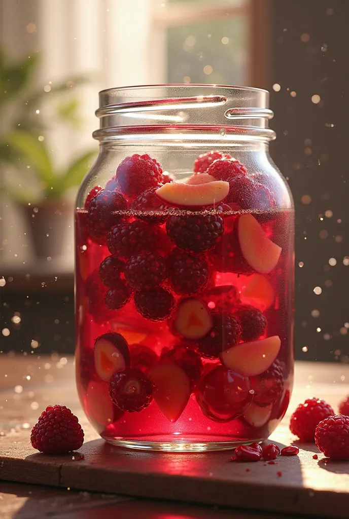 inside a jar of compote