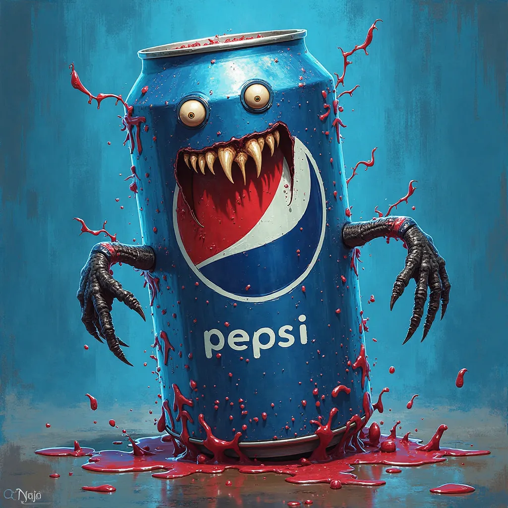 scary card for humor day without inscriptions in Pepsi style