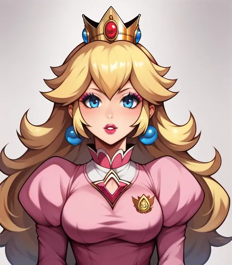 
a cartoon picture of a woman in a pink dress with a sword, concept art inspired by Hiromu Arakawa, tumblr, process art, princess peach), princess peach, the princess of power, portrait of princess peach, evil princess, a human-like juicy peach, sfw versio...