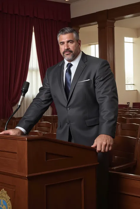 Masterpiece, Accurate, Award Winning, Best Quality, Extremely Detailed, 8K, HD, Super-Resolution, Dynamic Depth of Field, Photorealistic, Full Coloured, Realistic Skin and Hair Texture, ((a 35-year-old, stern-looking Hispanic school principal with tanned s...