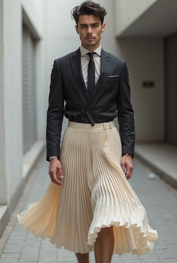 Man wearing a skirt