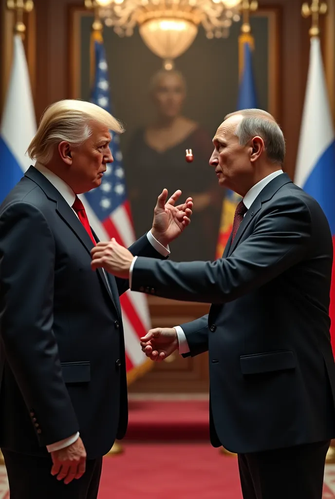 President trump throwing bullet to putin