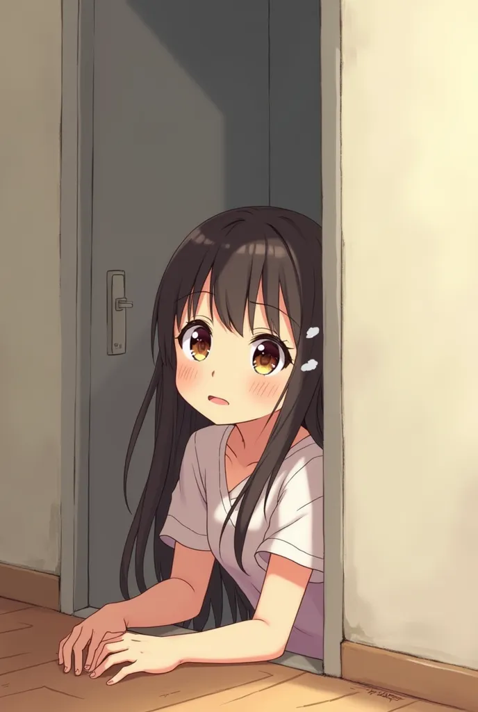 Anime girl stuck in a wall