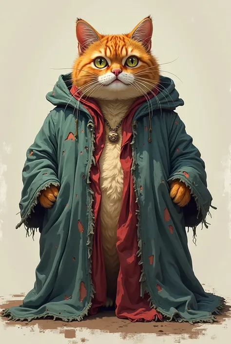   very fat cat  ， Wizard's Clothes， sharp ，The clothes are small and seem to tear