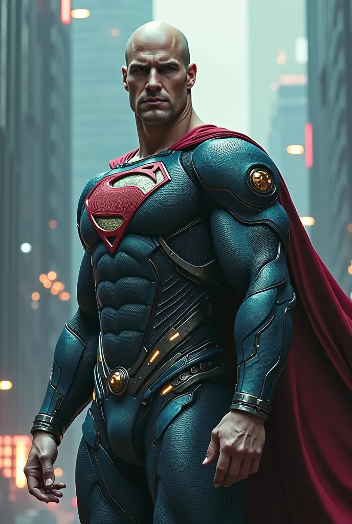 Lex Luthor in a cybernetic Superman suit 