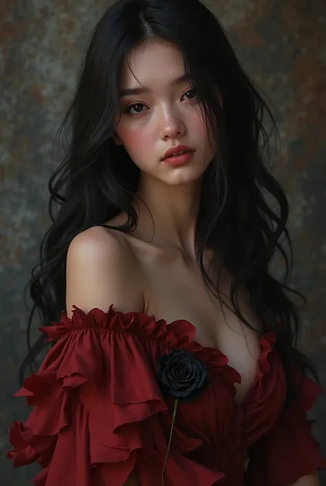 hot cute girl love locket Beautiful eyes yellow dark red dress beautiful black hair so cute name is Zara skin colour is so beautiful here is black Rose Red dress 