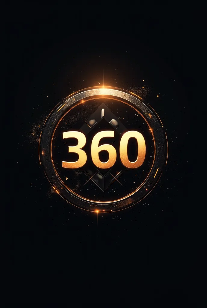 A logo for companies called 360 in Automation for WhatsApp,  with a futuristic space theme with gold and bronze colors