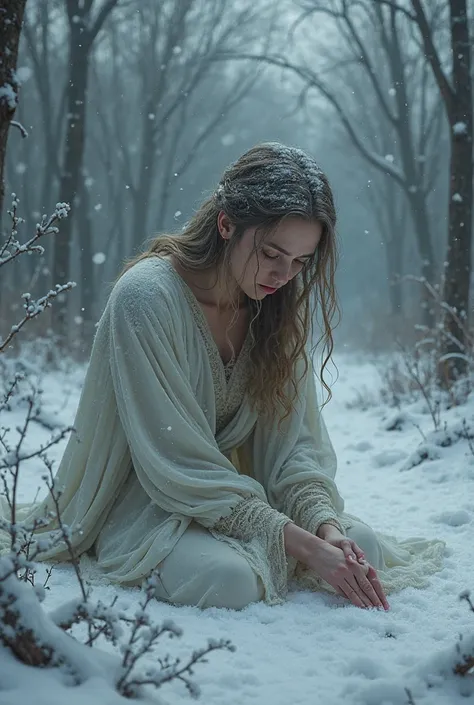 Demeter crying on winter