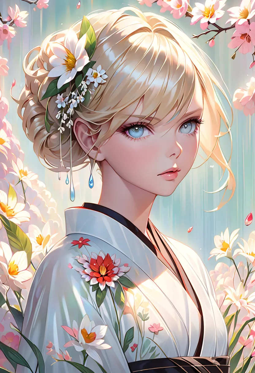  Charlize Theron in Marco Mazzoni style botanical paintings, Details, super realistic,  front view,  Symbolism and Surrealism Elements, Painting by MSE、Charming and Sensual Charlize Theron 、by Agnes Cecil ,  luminous design,  pastel  colours, Drops of ink,...