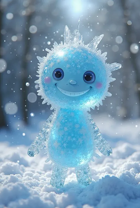 A white ice spirit, identical to an ice man, with a creepy smiley look that is cheerful with its friendly ball-shaped eyes, just like in Clash Royale.