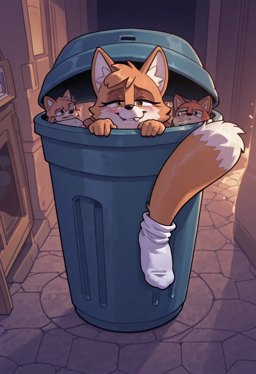 Fiona The Fox, 🦊 Drunk girl lying in the trash stinking socks ,in trash can,evnstnly