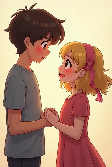 an image in which there's a girl and a boy and the boy is complimenting the girl by saying that pookiepie ur so cutee and the girl is blushing very hard and also she's shy regarding that and her cheeks r becoming red because of that

