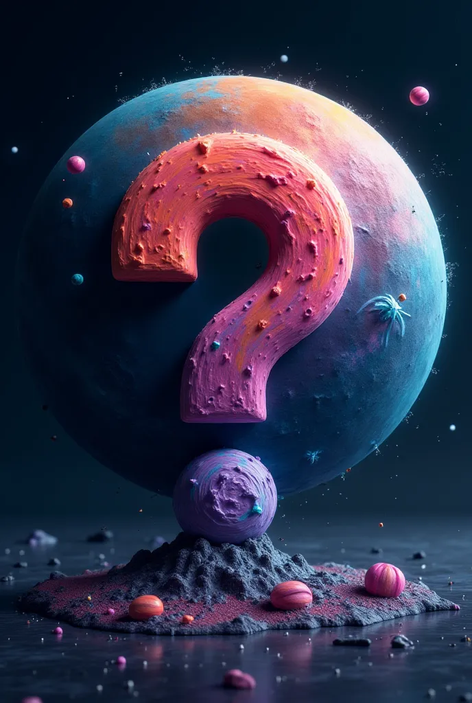 Create a profile picture for YouTube, with a planet and a question mark on the side