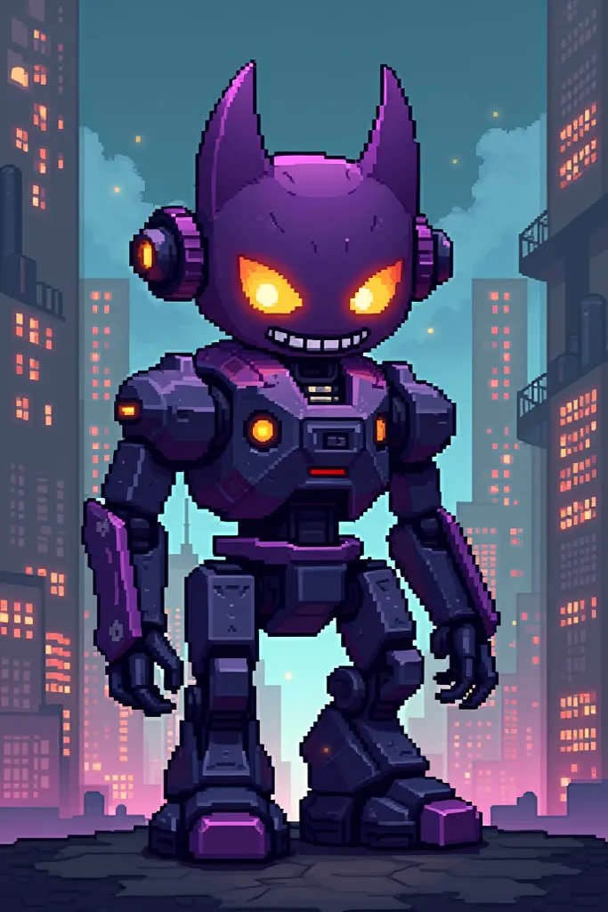 8bit Rocho robot with Gengar helmet
