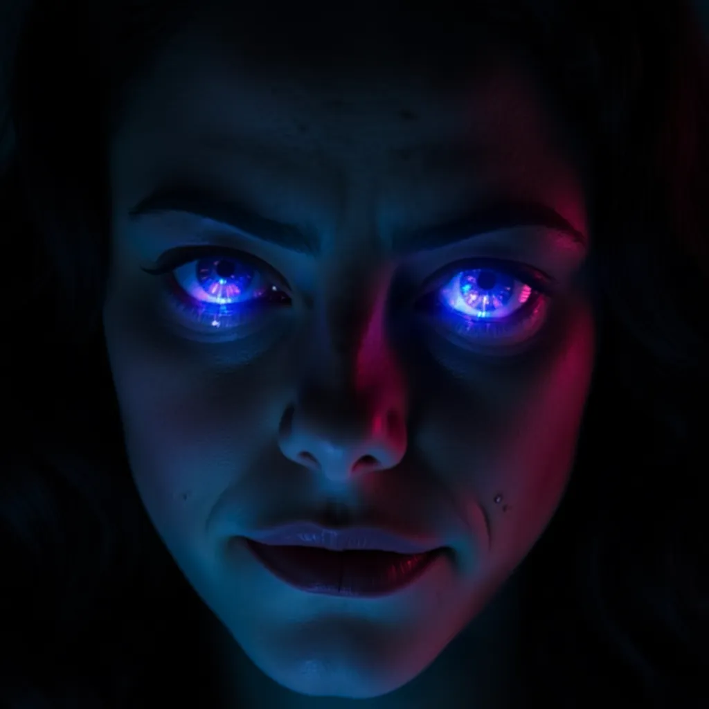 kaya, Detailed eyes, Neon light, contour light, (Best quality,4K,8 k,high resolution, Masterpiece :1.2),super detailed, elaborate face , portrait,cinematic lighting,dramatic lighting, dramatic colors, (Colored stars in the eyes:1.0) (Shining light:1.1)