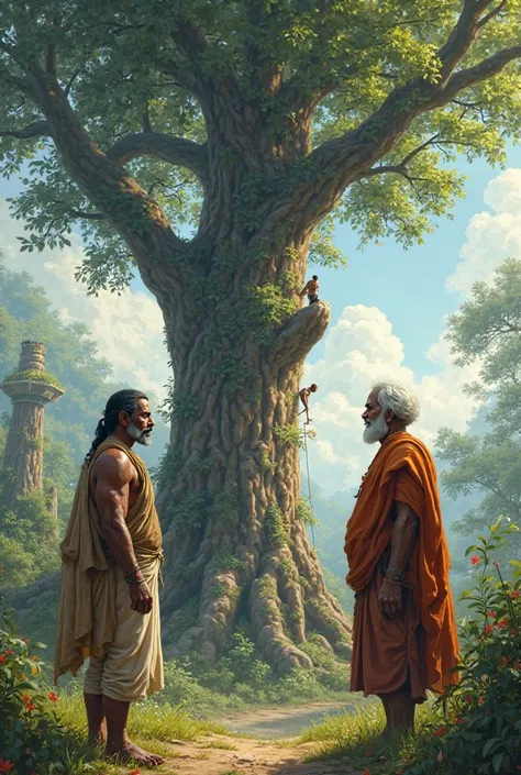 A young man hardworking name ram"An old man challenges a young man to climb the tallest tree in the village."