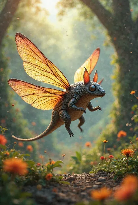 armadillo as dragonfly in realistic image