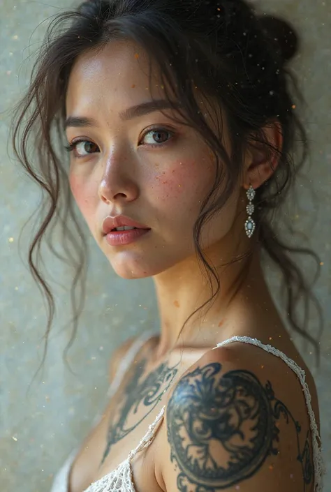 Beautiful girl wallpaper with a tatooo